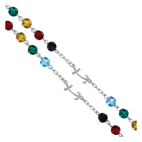 Rosario Giubileo 2025 argento 925 grani cristallo 0,6 cm 3