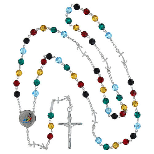 Terço Jubileu 2025 prata 925 contas cristal 0,6 cm 2