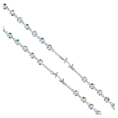 Rosario Giubileo argento 925 cristalli trasparenti 3
