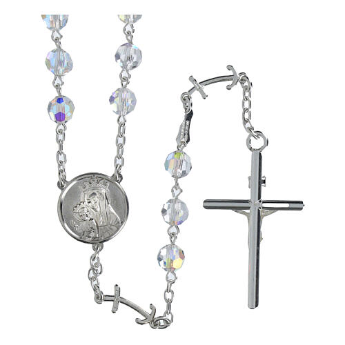 Terço Jubileu prata 925 cristais transparentes 1