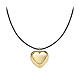 Collier AMEN cœur argent cordon noir argent 925 doré s1