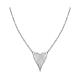 AMEN necklace with elongated heart, white rhinestone and rhodium-plated 925 silver s1