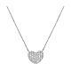 Flat Heart Necklace with White Zircon Pave 12mm AMEN 925 Silver s1