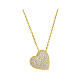 AMEN necklace with heart-shaped white rhinestone pendant, gold plated 925 silver s1