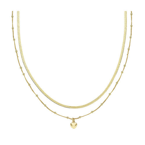 AMEN necklace with double heart, gold plated 925 silver 1