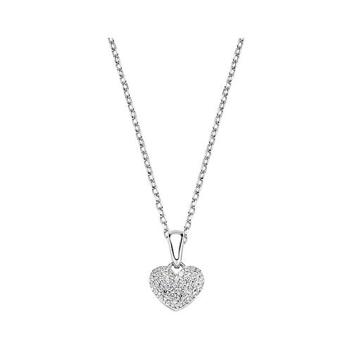 Collana pendente cuoricino zirconi bianchi AMEN argento 925 1