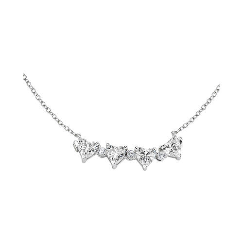 AMEN four-heart necklace with white zircons 925 silver 3