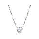 Collana solitario zircone bianco taglio cuore AMEN argento 925 s1