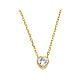 White zircon heart-shaped necklace AMEN 925 gilded silver s1