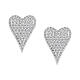 Pair of elongated heart earrings with white zircon pave AMEN 925 silver s1