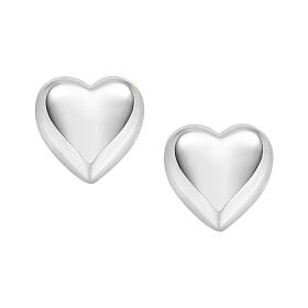 AMEN earrings of rhodium-plated 925 silver, 0.5 in heart