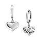 AMEN earrings of rhodium-plated 925 silver, 0.5 in heart-shaped pendants s1