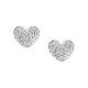 Orecchini AMEN cuore bombato zirconi bianchi argento 925 7x6 mm s1