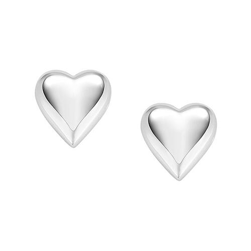 Boucles d'oreilles AMEN cœurs 10 mm argent sterling rhodié 1
