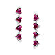 Boucles d'oreilles Amen trèfle à quatre cœurs magnétiques argent 925 zircons rouges et blancs s1