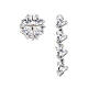 AMEN earrings Quadricuore with white magnetic rhinestones, 925 silver s1