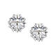 AMEN earrings Quadricuore with white magnetic rhinestones, 925 silver s2