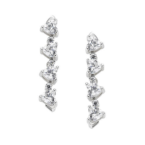 Boucles d'oreilles Quadricuore AMEN zircons blancs magnétiques argent 3