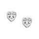 Heart Stud Earrings Amen 925 Sterling Silver White Zircon s1