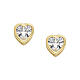 AMEN 925 Silver Gold-Plated Heart White Zircon Earrings s1