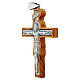 Crucifix en argent 925 bois d'olivier 8x6 cm s2