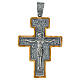 Crucifix de Saint-Damien argent 925 bois d'olivier 8x6 cm s1