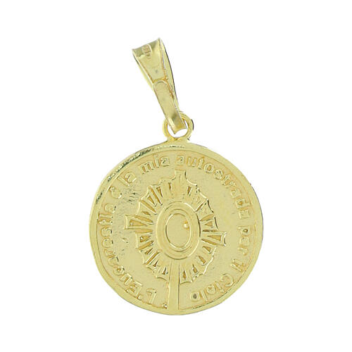 Medaglia Carlo Acutis 1,5 cm argento 925 bagno oro 2