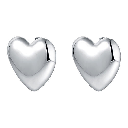 Orecchini lobo cuore grande acciaio inox 1