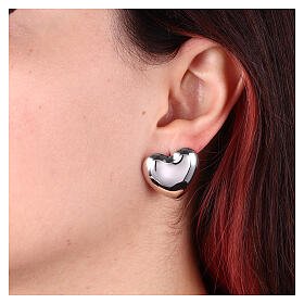 Stainless Steel Large Heart Stud Earrings