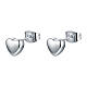 Stainless Steel Small Domed Heart Lobe Earrings s1