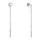 Sliding stainless steel earrings with domed heart s1