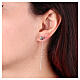 Sliding stainless steel earrings with domed heart s2