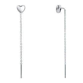 Boucles d'oreilles cœur pendantes acier inoxydable