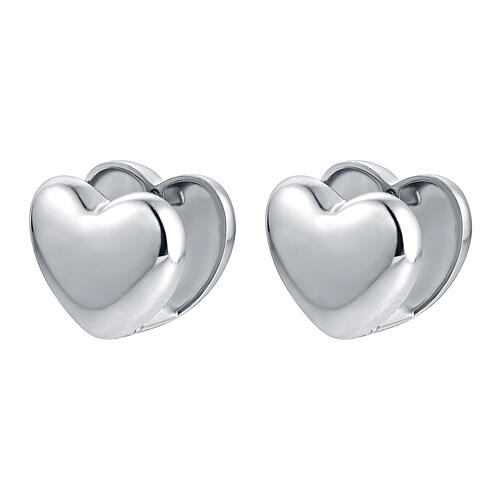 Stainless steel heart-shaped earrings, double-sided 1