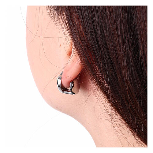 Stainless steel heart-shaped earrings, double-sided 3