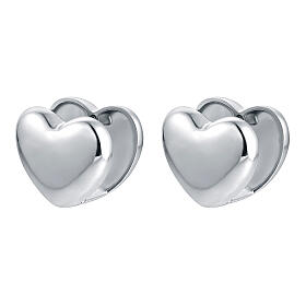 Boucles d'oreilles cœur clip acier inoxydable