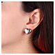 Orecchini cuore clip acciaio inox s2