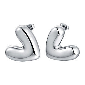 Herzohrringe aus Edelstahl für Ohrläppchen