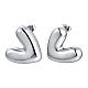 Steel stud earrings, V-shaped heart s1