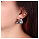 Steel stud earrings, V-shaped heart s2