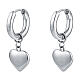 Boucles d'oreilles cercle avec pendentif cœur en acier inoxydable s1