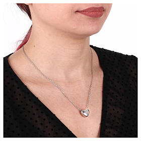 Collana cuore passante acciaio inox