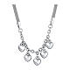 Collana maglia 5 cuori acciaio inox s1