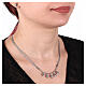 Stainless Steel Mesh Necklace with 5 Heart Charms s2