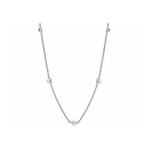 Collana cinque cuoricini acciaio inox 1