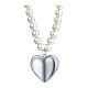 Collana perle cuore pendente acciaio inox s1