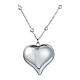 Collana catena pallini cuore pendente acciaio inox s1