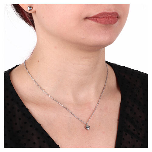 Collana cuore piccolo acciaio inox 2