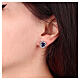 Orecchini zirconi cuore blu acciaio inox s2