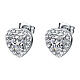 White heart zircon stainless steel earrings s1